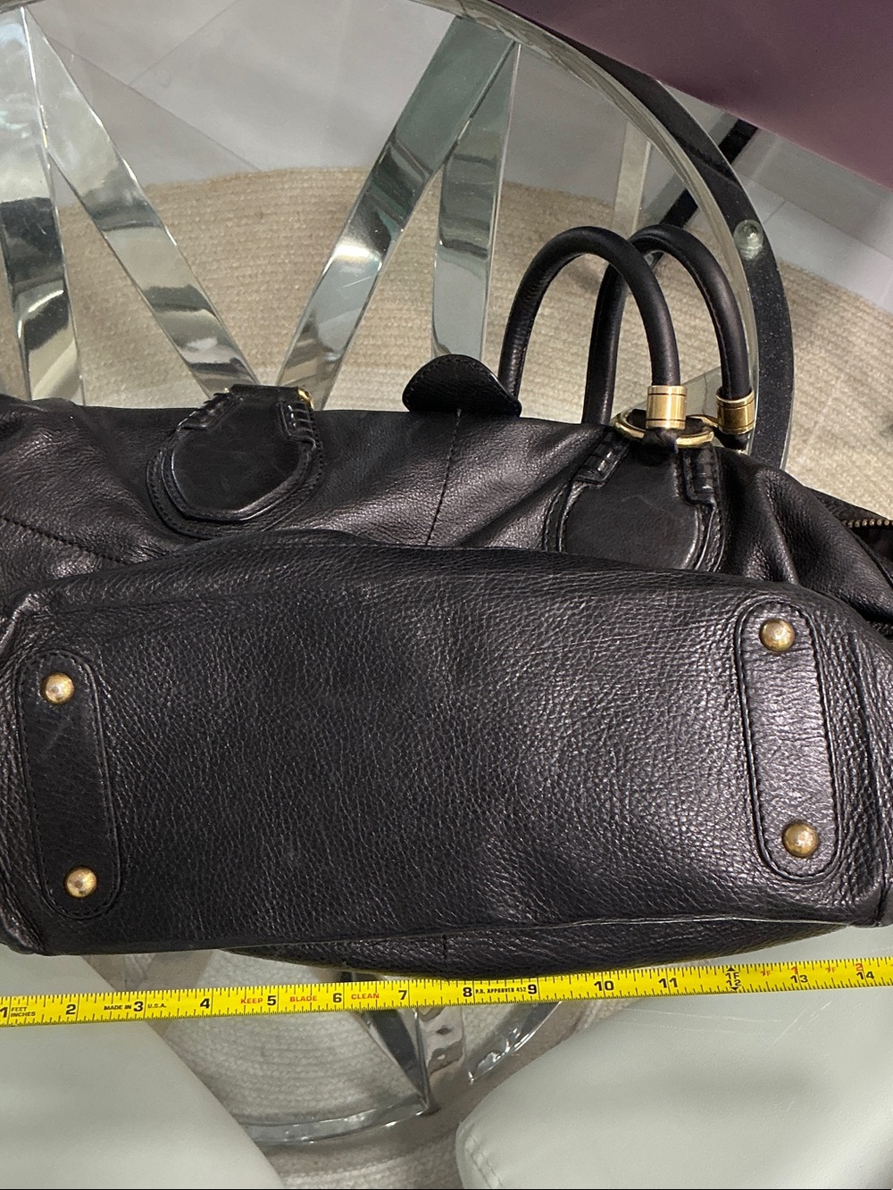 Tod's Black Leather Shoulder Bag with Gold-Tone Hardware - Picture 7 of 9